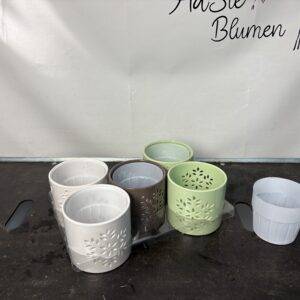 Zubehör: Übertöpfe Mix inkl. Einsatz 'Blumenmuster'  T12/15cm x5