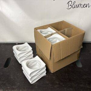 Zubehör: Übertöpfe 'Wellentöpfe' Keramik weiß  T9/11cm  x8 (midi Orchdeentöpfe)